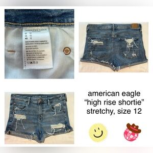 american eagle high rise stretchy shorts